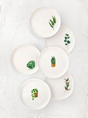 Juego de platos de cerámica hechos a mano Juego de platos de cerámica Juego de servir de comedor Hecho a mano Cerámica Foto 1 de 4