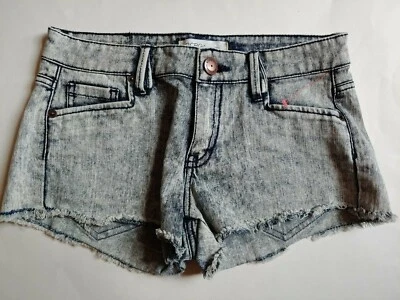 Pantalones Cortos de Jean BCBGeneration Denim para Mujer Talla 23 Azul Ácido Dobladillo Crudo Elastizados Foto 1 de 4