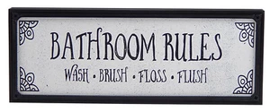 Funny & Cute Farmhouse Bathroom Toilet Sign Shelf Sitter Rustic Wall Home Decor