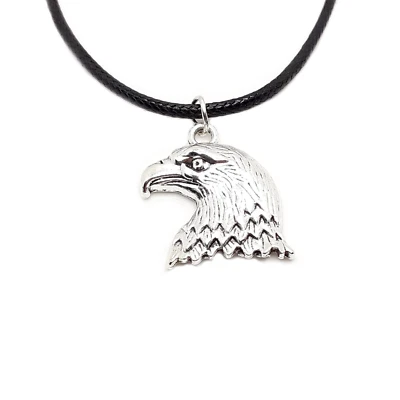 Collana nera con ciondolo AQUILA Argento Portafortuna S.S. Lazio da Uomo e Donna - Immagine 1 di 4