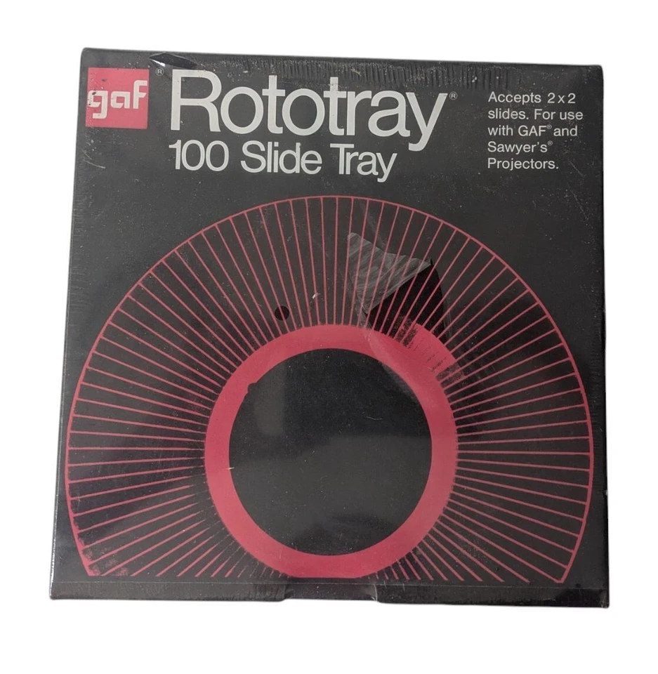 GAF Rototray 100 Bandeja Diapositiva para Fotos 2X2 Diapositivas GAF y Proyectores Sawyer NUEVO SELLADO Foto 1 de 3