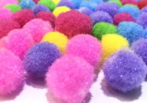 Pompoms 20mm for DIY Craft Making and Hobby Supplies Assorted Colors 50pcs  - Picture 1 of 3