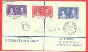 Grenada  KGVI Coronation  FDC Cover Registered to UK  1937 - Picture 1 of 1