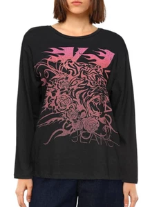 T-shirt Versace Jeans stampa logo nera XS NUOVA CON ETICHETTA $288 - Foto 1 di 4