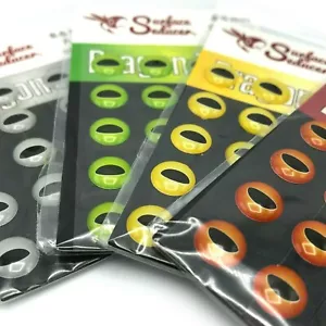 SURFACE SEDUCER DRAGON EYES - Fly Tying 3D Adhesive Lure Eyes Reptile Snake Frog - Picture 1 of 17