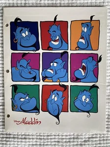 Vtg Disney Aladdin Genie Folder School Pocket 3 Ring Binder Impact International - Picture 1 of 3