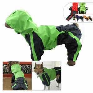 Thicken Dog Pet Raincoat Waterproof Rain Jacket Full Body Clothes Outfits XS-XL - Picture 1 of 15