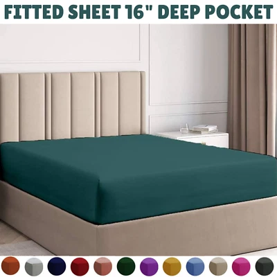 BEDDING SELLER Extra Deep Pocket Fitted Sheets Soft Microfiber 110 GSM Sheet All Around Elastic
