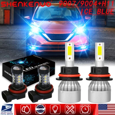 8000K For Nissan Versa Note 2014-2019 4X LED Headlight Fog Light Bulbs Combo Kit - Image 1 of 4