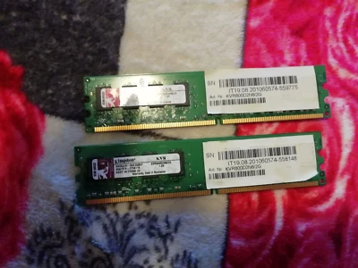 2X BANCO MEMORIA RAM PC COMPUTER DESKTOP DDR2 2GB KINGSTON KVR800D2N6/2G. - Immagine 1 di 2
