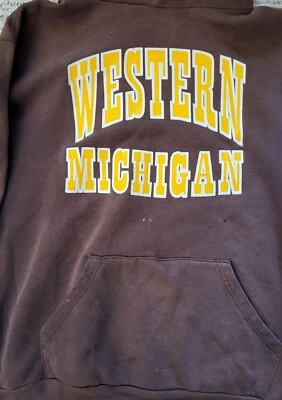 WMU Western Michigan University Vintage 1980’s Classic Large Hooded Sweatshirt - Image 1 of 4