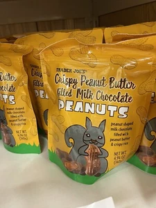 2 PACK Trader Joe’s Crispy Peanut Butter Filled Milk Chocolate Peanuts 4.94 oz - Picture 1 of 4