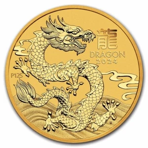 2024 Australia Perth Mint Lunar Dragon (Series III) 2 oz Gold Coin - Picture 1 of 2