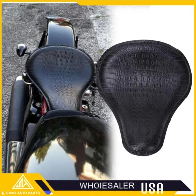 Motorcycle Alligator Large Solo Seat For Harley Sportster 883 1200 48 72 Dyna - Image 1 of 4