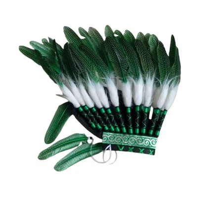 Native American Chief Headdress Stage Show Hat Artificial Feather Headpiece - Image 1 of 4