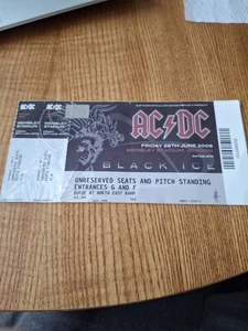 AC DC 2009 Standing Black Ice Tour Ticket Complete Wembley Stadium  - Bild 1 von 8