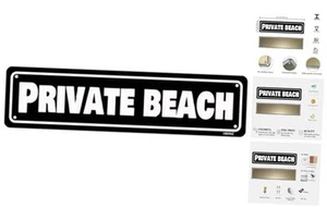 Private Beach Metal Tin Sign Wall Decor Room Home Bathroom Bedroom Outdoor - Picture 1 of 8