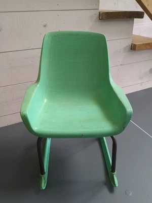 MCM Eames Kids Childs Green Shamrock Neatway Molded Shell rocking Chair 19" - Image 1 of 4