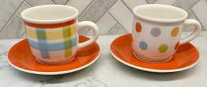 TWO Villeroy & Boch Switch Demitasse Cups and Saucers - Bonjour and Monsieur - Picture 1 of 3