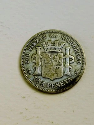 Peseta Silver 1869 Spain - Image 1 of 2