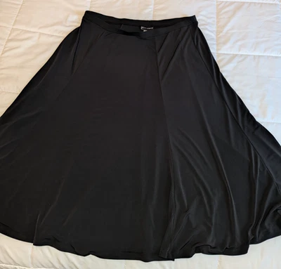 Falda para mujer talla 2X (18W-20W) negra cintura elástica línea A-JMS fácil vestir Foto 1 de 3