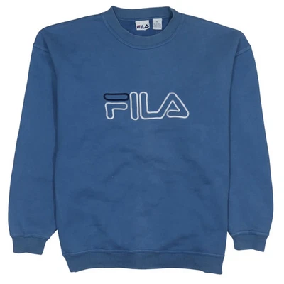 Sudadera Fila Años 90 Spellout Cuello Redondo XLarge Azul Foto 1 de 4