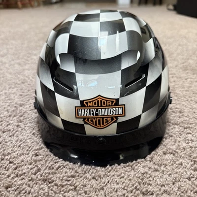Harley-Davidson Skull Cap Helmet XXL Checkered Flag DOT Motorcycle Cruiser - Image 1 of 4