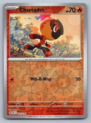 Pokemon TCG SV08: Surging Sparks Charcadet 032/191 Reverse Holo - Image 1 of 2