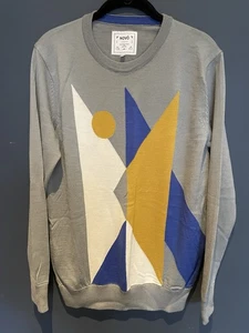 LEMAIRE FOR BEAN POLE HERREN GRAU INTARSIENMUSTER PULLOVER SWEATER GRÖSSE MEDIUM/100 - Bild 1 von 4