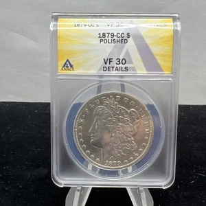 1879 CC Morgan Silver Dollar ANACS VF-30 Details Coin - Picture 1 of 8