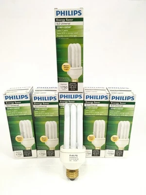 6x NEW Philips Energy Saver Warm White Light SLS Universal 25W=100W 1750 Lumens - Image 1 of 4
