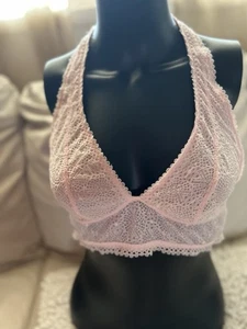 Neu mit Etikett. Victoria's Secret Bralette rosa Spitze Größe L. Neckholder Verschluss - Bild 1 von 8