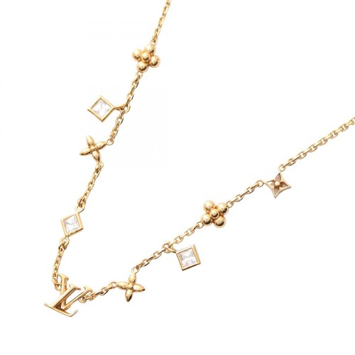 LOUIS VUITTON（LV） Collana LOUIS VUITTON LV nel cielo con strass placcati oro usata donna