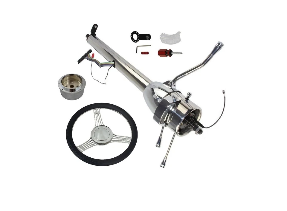 1947-54 Chevy Truck 30'' Automatic Tilt Steering Column & 14'' Banjo Wheel Kit Foto 1 de 4