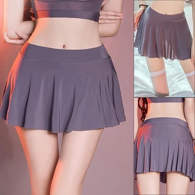 Hohe Taille Minirock Transparent 1 Stück Eine Linie Freie Größe Frauen - Bild 1 von 4