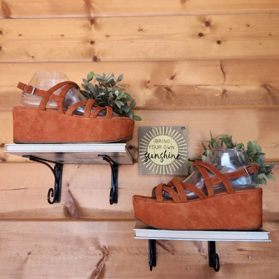 Sandalia de cuña Via Spiga Robin naranja gamuza cuero diseñador con tiras plataforma 10 M Foto 1 de 4