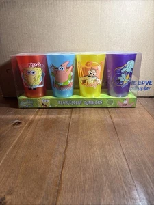 Vintage SpongeBob Pearlescent Tumblers Set Of 4 2004 NIB - Picture 1 of 7