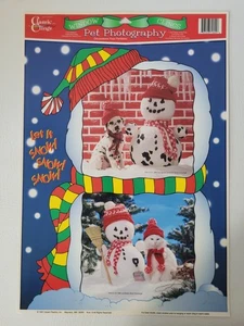 Vtg 1996 Window Clings Pet Photography Christmas Holiday Static Cling Frames NOS - Picture 1 of 4