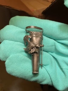 Antique Silver 80% Pin Opened Vase Shape Dove w/Adjustable Arm Holds FreshFlower - Picture 1 of 13