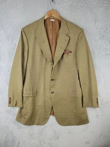 Brioni Blazer Men Size 46L Nomentano Window Pane Sport coat Cashmere Beige - Picture 1 of 18