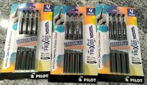 3 x Pilot Ball Frixion Color Stick Black Gel Ink 4 Pens (R-L) Writing School  - Picture 1 of 6