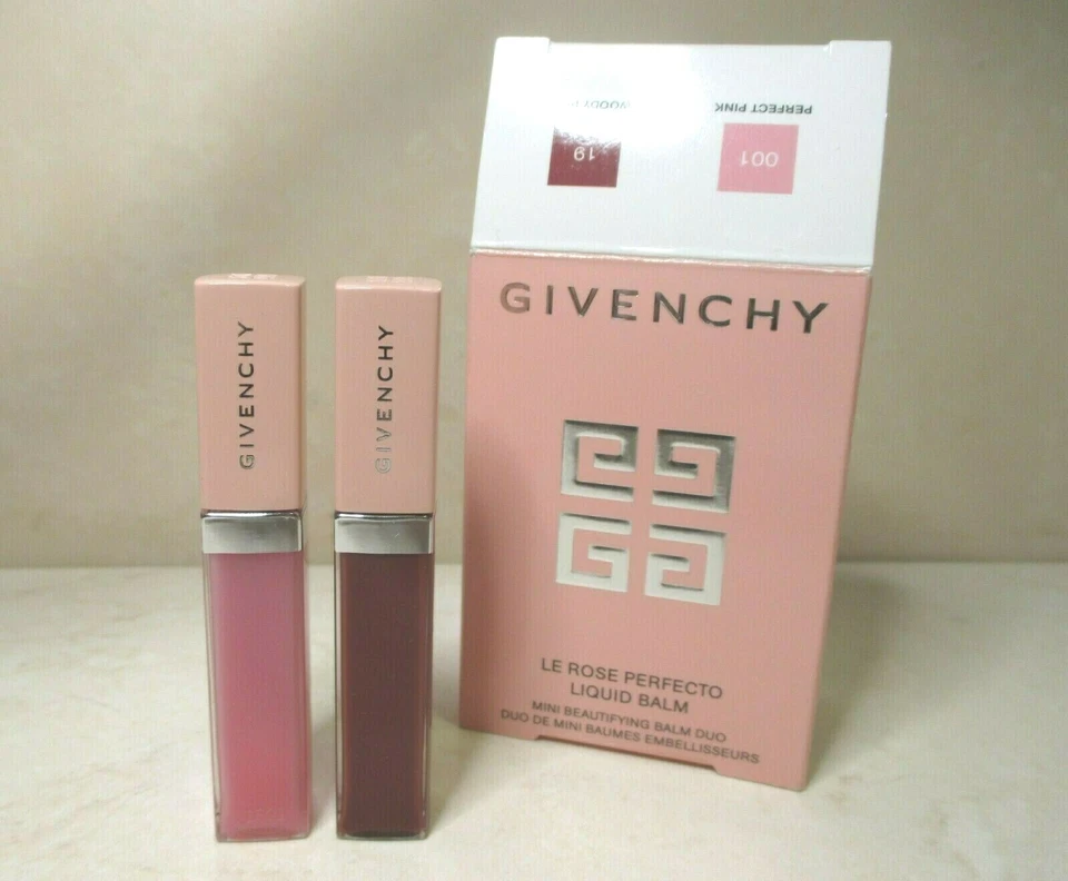 Givenchy LeRose Perfecto Mini Liquid Balm Duo Perfect Pink001/Woody Red19 .12oz  - Image 1 of 1