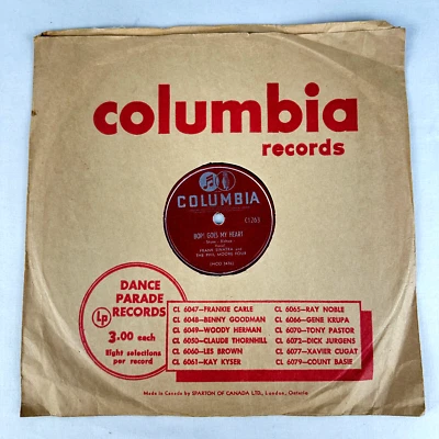 78 RPM Vinyl Columbia Records Frank Sinatra Bop Goes My Heart Where is the One - Image 1 of 4