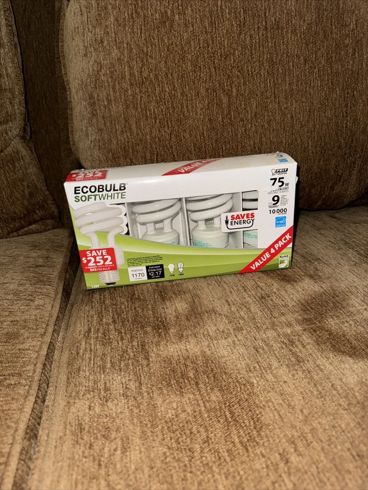 Feit Electric ESL18TM/4, 75w Ecobulb Soft White Spiral Light Bulbs, Pack of 4 - Image 1 of 1