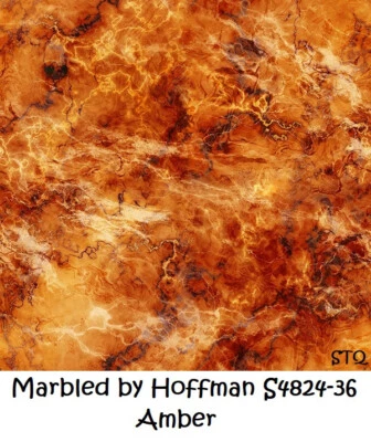 Marbled Tonal Marble Cotton Quilt Fabric Hoffman S4824-36 Amber Gold 19" Last pc - Image 1 of 4
