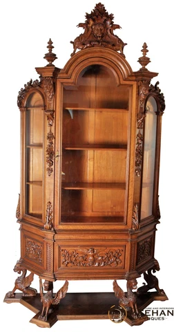 Beautiful French Ornate Carved China Cabinet Cover
