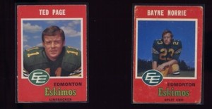 1971 OPC #59 Ted Page Edmonton Eskimos  CFL Football