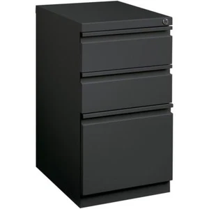 Scranton & Co 3-Drawer Modern Metal Mobile Pedestal File Cabinet in Charcoal - Picture 1 of 6