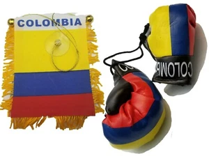 Colombia Banner Flag Car Rearview Mirror Colombian Boxing Glove Map Country Gift - Picture 1 of 3