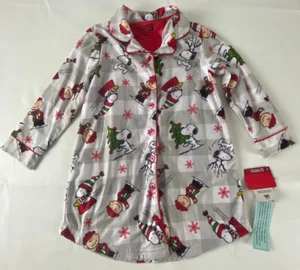 Peanuts Girls Pajama nightgown Christmas Snoppy Charlie Brown xsmall long sleeve - Picture 1 of 6
